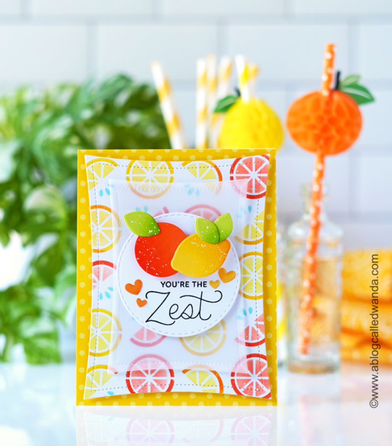 pretty pink posh, new release, stamps and dies, citrus, blog hop, pretty pink posh citrus, summer, handmade card, stencils, ink blending, wanda guess, a blog called wanda