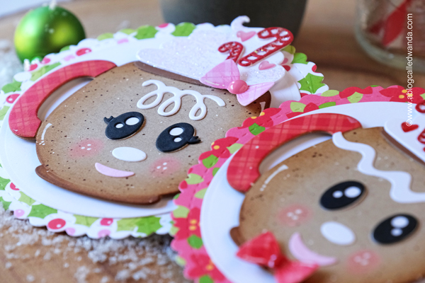 pixi dust designs, pixi dust stamps and dies, pixi dust gingerbread mug, pixi dust rosettes, christmas, winter, candy cones, tussy mussy, gingerbread man, christmas card ideas, doodlebug candy cane lane, doodlebug christmas paper, christmas crafting, card layouts, round card ideas, wanda guess, a blog called wanda