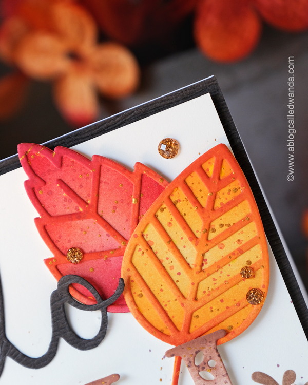 pinkfresh studio, pinkfresh studio stamps and dies, pinkfresh studio blog hop, pinkfresh studio kelly alpha, fall leaf, foliage shaker, sweet leaves, fall card, ink blending, autumn, handmade card, card ideas, wanda guess, a blog called wanda