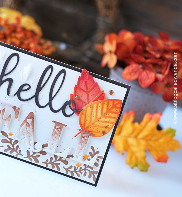 pinkfresh studio, pinkfresh studio stamps and dies, pinkfresh studio blog hop, pinkfresh studio kelly alpha, fall leaf, foliage shaker, sweet leaves, fall card, ink blending, autumn, handmade card, card ideas, wanda guess, a blog called wanda