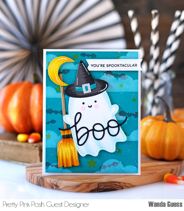 pretty pink posh, pretty pink posh stamps and dies, pretty pink posh ghost, boo shadow, halloween mug, pretty pink posh mug, sentiment strips, halloween cards, diy, handmade, stamps, pretty pink posh stitched pumpkins, spooky sky stencils, argyle stencils, fall cards, autumn card, pumpkin dies, thanksgiving, wanda guess, a blog called wanda