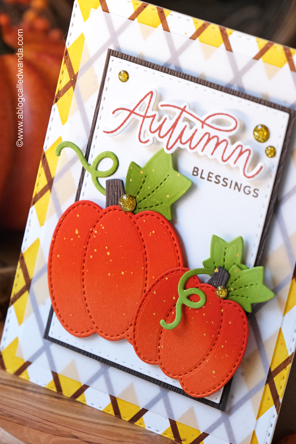 pretty pink posh, pretty pink posh stamps and dies, pretty pink posh ghost, boo shadow, halloween mug, pretty pink posh mug, sentiment strips, halloween cards, diy, handmade, stamps, pretty pink posh stitched pumpkins, spooky sky stencils, argyle stencils, fall cards, autumn card, pumpkin dies, thanksgiving, wanda guess, a blog called wanda