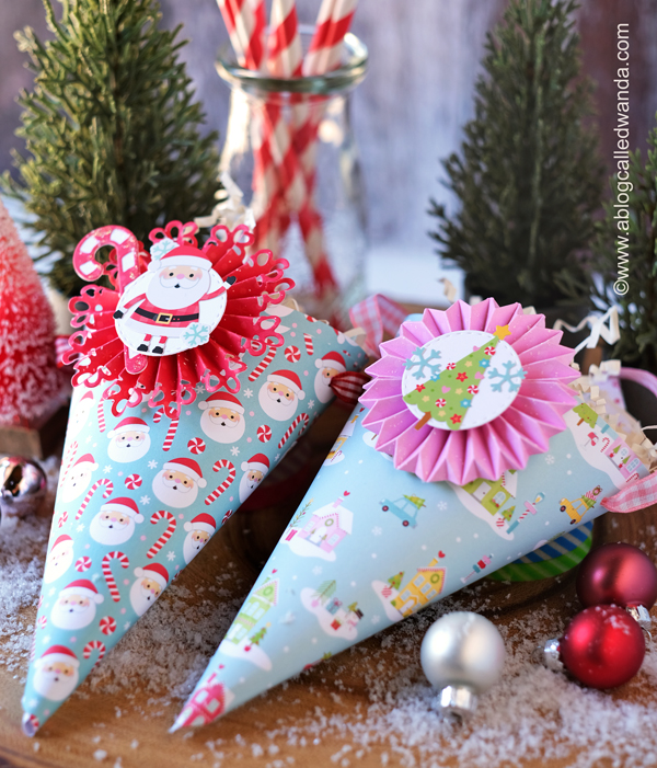 pixi dust designs, pixi dust stamps and dies, pixi dust gingerbread mug, pixi dust rosettes, christmas, winter, candy cones, tussy mussy, gingerbread man, christmas card ideas, doodlebug candy cane lane, doodlebug christmas paper, christmas crafting, card layouts, round card ideas, wanda guess, a blog called wanda