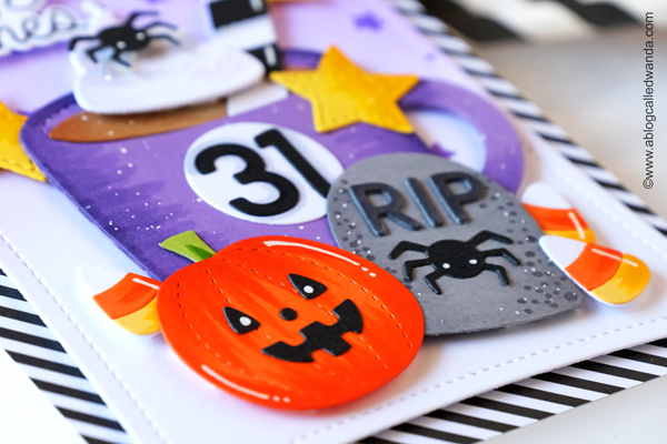 pretty pink posh, pretty pink posh stamps and dies, pretty pink posh mug, pretty pink posh halloween, halloween card, ghost friends, halloween crafts, halloween ideas, card layouts, wanda guess, a blog called wanda, ink blending distress inks, stencils