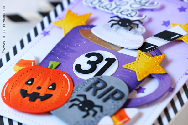 pretty pink posh, pretty pink posh stamps and dies, pretty pink posh mug, pretty pink posh halloween, halloween card, ghost friends, halloween crafts, halloween ideas, card layouts, wanda guess, a blog called wanda, ink blending distress inks, stencils