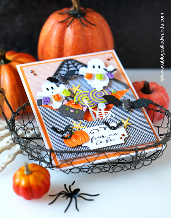 spellbinders stamps and dies, spellbinders envelope of wonder, spellbinders halloween, halloween card, truckin through the seasons, handmade cards, stamped card ideas, halloween party, diy, wanda guess, a blog called wanda