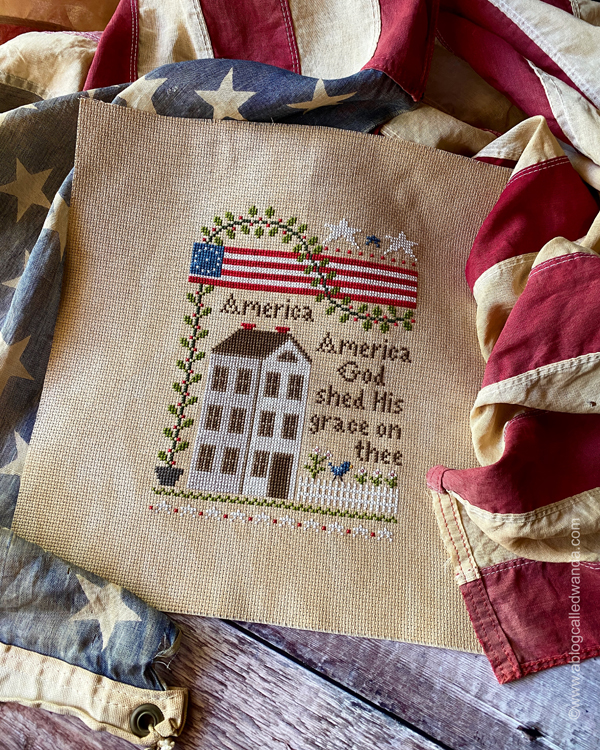 America Little House Needleworks, Cross Stitch, Cross stitch pattern, americana, patriotic, 4th of july, 14 aida, vintage country mocha, framed cross stitch, framing ideas, finishing ideas, cross stitching, little house needleworks, flag, usa, wanda guess, a blog called wanda America Little House Needleworks, Cross Stitch, Cross stitch pattern, americana, patriotic, 4th of july, 14 aida, vintage country mocha, framed cross stitch, framing ideas, finishing ideas, cross stitching, little house needleworks, flag, usa, wanda guess, a blog called wanda
