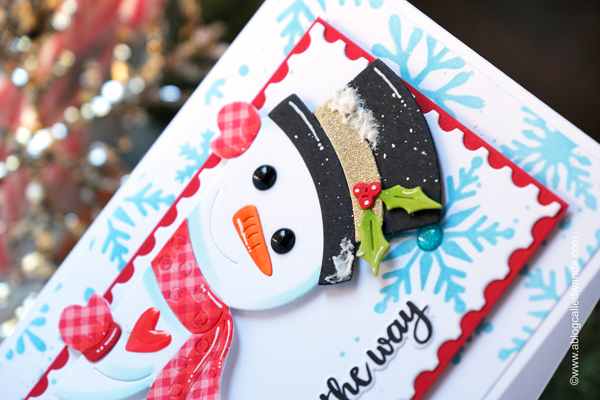 hero arts, hero arts stamps and dies, hero arts blog hop, hero arts winter, holiday, christmas, peeking snowman dies, candy cane dies, christmas cards, card ideas, handmade christmas cards, snowman card, stencils, snowflakes, distress inks, tags dies, wanda guess, a blog called wanda