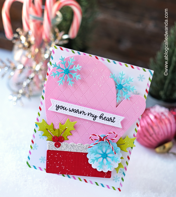 sunny studio stamps, sunny studio stamps and dies, sunny studio woolen mittens, sunny studio holiday hugs, copic markers, christmas cards, holiday cards, winter, mitten card, card ideas, handmade cards, wanda guess, make your own christmas cards, a blog called wanda
