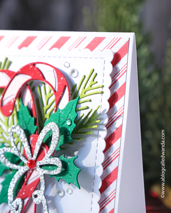 honey bee stamps, honey bee stamps candy canes, candy cane dies, candy cane card, christmas card, diy, stamping, embossing, make your own christmas cards, stripes, holiday, winter, diy, christmas, wanda guess, a blog called wanda