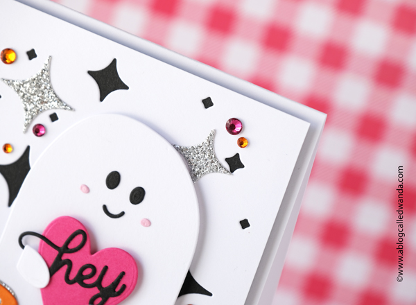 halloween card, halloween stamps and dies, halloween diy, make your own halloween card, swig halloween tumbler, hey boo, stamp market halloween, stamp market ghost, stamp market cat shaker, wanda guess, a blog called wanda