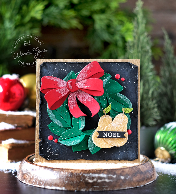 the greetery, the greetery stamps and dies, the greetery new release, christmas, winter, stencils, tags, cards, diy, make your own christmas cards and tags, the greetery tags, the greetery four square, the greetery tear strips, the greetery snowflakes, the greetery magnolia wreath, the greetery bow, the greetery stars, bold numbers, wanda guess, a blog called wanda