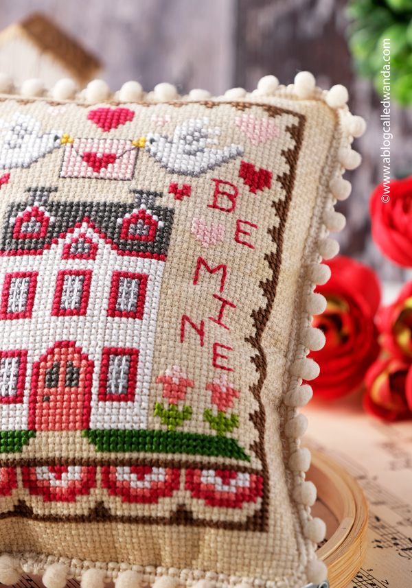 cross stitch, valentine's day, valentine cross stitch, waxing moon designs, waxing moon valentine house trio, 14 aida, valentine crafts, cross stitch pillow, dmc floss, diy, crafting, make your own valentine projects, wanda guess, a blog called wanda cross stitch, valentine's day, valentine cross stitch, waxing moon designs, waxing moon valentine house trio, 14 aida, valentine crafts, cross stitch pillow, dmc floss, diy, crafting, make your own valentine projects, wanda guess, a blog called wanda