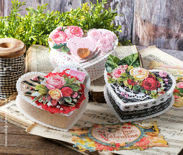 valentine's day, valentine crafts, concord and 9th happy heart box, die cuts, vintage, vintage valentine, handmade valentines, valentine craft ideas, heart boxes, handmade, crafts, vintage style crafts, anna griffin flowers, anna griffin stickers, party favors, wedding, shower, wanda guess, a blog called wanda