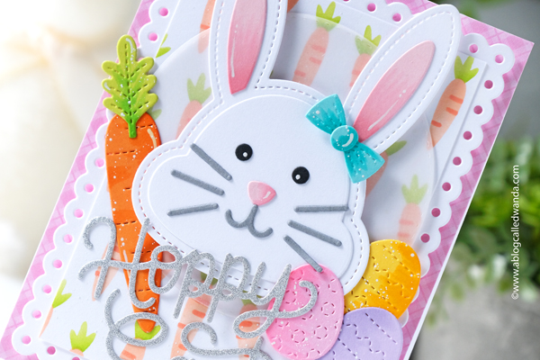 pretty pink posh, pretty pink posh stamps and dies, pretty pink posh new release, easter, spring, rabbit, bunny, easter chick, eggs, big easter cupcake, trellis stencil, sentiment strips, bunny face shaker, easter card ideas, easter party, easter crafts, wanda guess, a blog called wanda