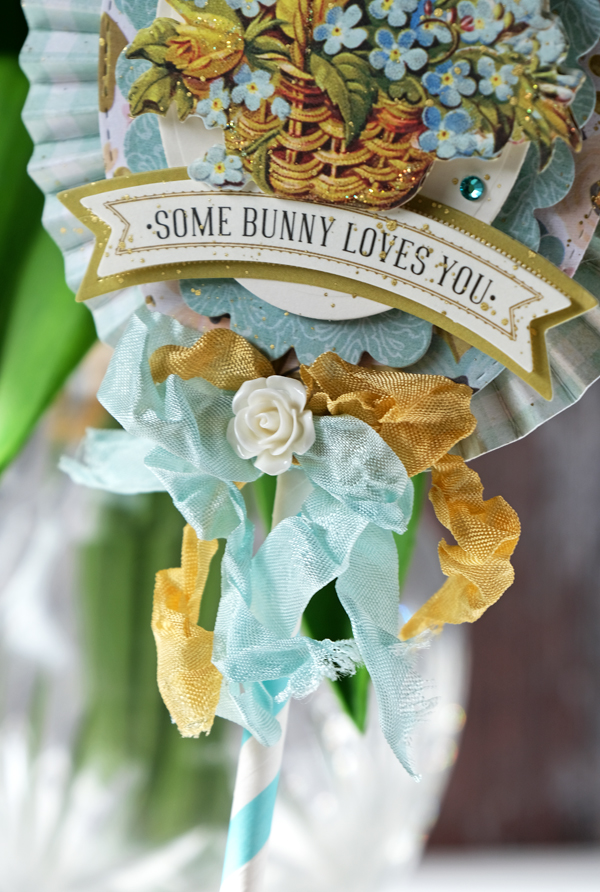 a blog called wanda, anna griffin, anna griffin easter, easter, easter crafts, easter table, handmade, home decor, paper medallion, paper rosette, rosette, vintage easter, wanda guess