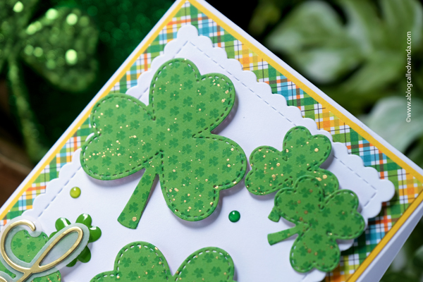 pretty pink posh stamps and dies, pretty pink posh shamrocks, pretty pink posh card ideas, doodlebug paper, st. patrick's day cards, st. patrick's day ideas, crafts, anna griffin cards, anna griffin st patrick's day, lucky, green, handmade cards, wanda guess, a blog called wanda