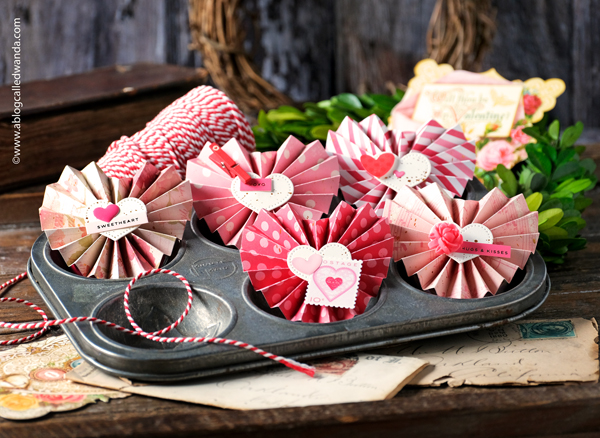 alexandra renke dies, alexandra renke heart rosette, rosettes, paper rosettes, heart rosette, vintage style crafting, handmade, papercrafting, diy, valentine's day, valentine ideas, party decor, crafting for valentines day, easy paper crafts, wanda guess, a blog called wanda