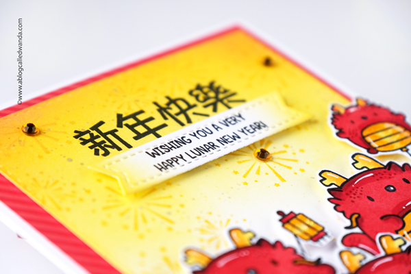 chinese new year card ideas, lunar new year card, year of the dragon card, mama elephant stamps and dies, mama elephant zodiac, copic markers, ink blending, distress ink, blender brushes, lunar new year party ideas, celebration, wanda guess, a blog called wanda