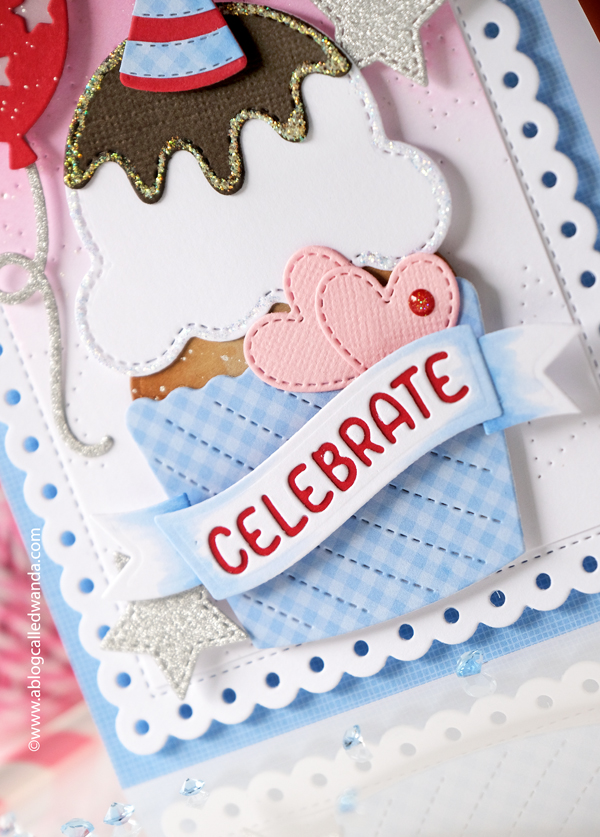 pretty pink posh, pretty pink posh stamps and dies, pretty pink posh big birthday cupcake, pretty pink post balloons, birthday card ideas, birthday card, handmade, rubber stamps, die, scrapbooking, diy birthday, party, invitations, wanda guess, a blog called wanda