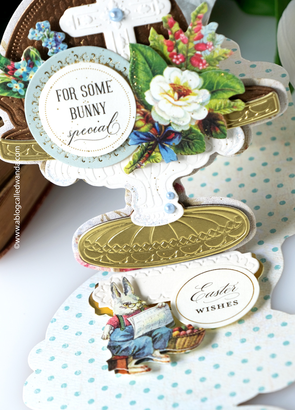 anna griffin, anna griffin cards, easter card, bunny pop up, easel card, bunny easel card, anna griffin stickers, easter ideas, vintage crafting, vintage easter, religious easter cards, easter party, anna griffin dies, wanda guess, a blog called wanda