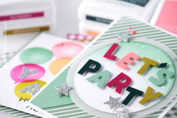 concord and 9th, concord & 9th, concord and 9th new release, concord and 9th new colors, ink pads, gingham paper, concord and 9th all together alphabet, ink blending, birthday card ideas, party ideas, invitations, handmade, wanda guess, a blog called wanda