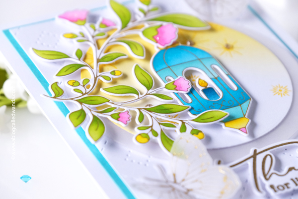 pinkfresh studio, pinkfresh studio blog hop, pinkfresh studio pure joy release, new release, pinkfresh lantern botanicals, hot foil, stamps, stencils, classic, card ideas, handmade cards, a blog called wanda, wanda guess