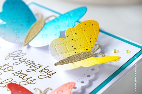 pretty pink posh, pretty pink posh stamps and dies, pretty pink posh butterflies, new release, stitched butterflies, eyelet circles, beautiful butterflies, ink blending, butterfly card ideas, stamping, embossing, clean and simple card ideas, die cutting, summer, spring, wanda guess, a blog called wanda