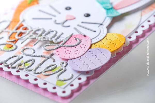 pretty pink posh, pretty pink posh stamps and dies, pretty pink posh new release, easter, spring, rabbit, bunny, easter chick, eggs, big easter cupcake, trellis stencil, sentiment strips, bunny face shaker, easter card ideas, easter party, easter crafts, wanda guess, a blog called wanda