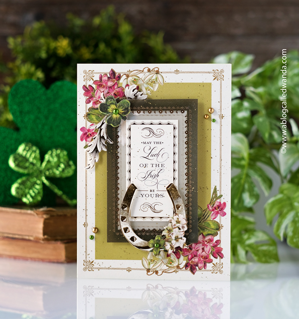 pretty pink posh stamps and dies, pretty pink posh shamrocks, pretty pink posh card ideas, doodlebug paper, st. patrick's day cards, st. patrick's day ideas, crafts, anna griffin cards, anna griffin st patrick's day, lucky, green, handmade cards, wanda guess, a blog called wanda