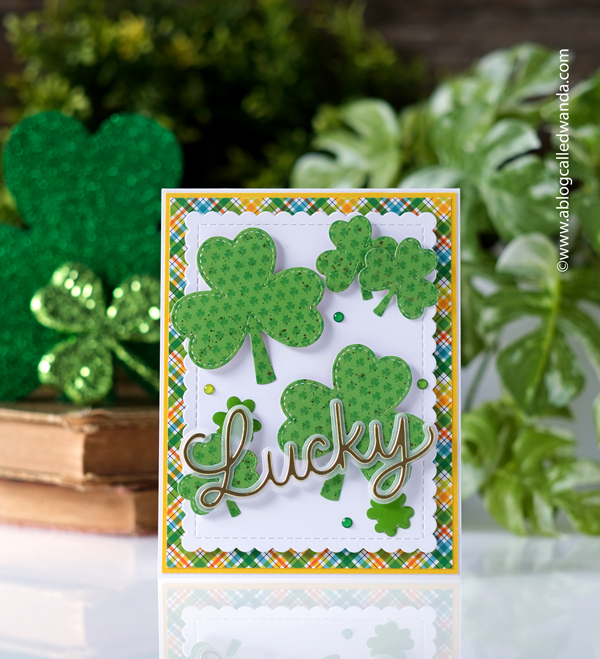 pretty pink posh stamps and dies, pretty pink posh shamrocks, pretty pink posh card ideas, doodlebug paper, st. patrick's day cards, st. patrick's day ideas, crafts, anna griffin cards, anna griffin st patrick's day, lucky, green, handmade cards, wanda guess, a blog called wanda