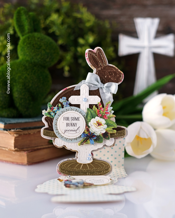 anna griffin, anna griffin cards, easter card, bunny pop up, easel card, bunny easel card, anna griffin stickers, easter ideas, vintage crafting, vintage easter, religious easter cards, easter party, anna griffin dies, wanda guess, a blog called wanda