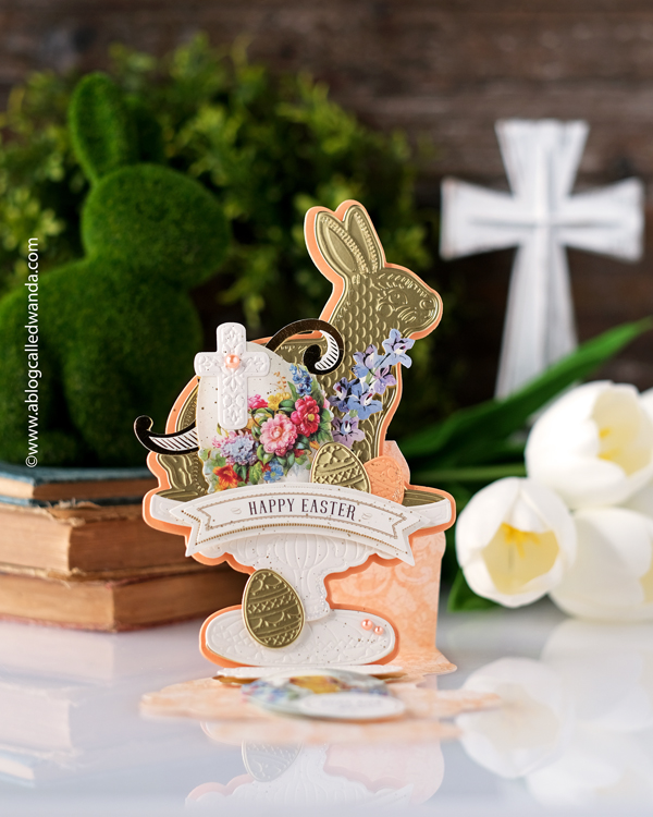anna griffin, anna griffin cards, easter card, bunny pop up, easel card, bunny easel card, anna griffin stickers, easter ideas, vintage crafting, vintage easter, religious easter cards, easter party, anna griffin dies, wanda guess, a blog called wanda