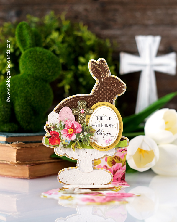 anna griffin, anna griffin cards, easter card, bunny pop up, easel card, bunny easel card, anna griffin stickers, easter ideas, vintage crafting, vintage easter, religious easter cards, easter party, anna griffin dies, wanda guess, a blog called wanda