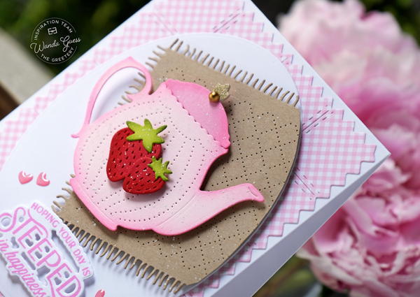 the greetery, the greetery new release, the greetery stamps and dies, the greetery garden party, the greetery sips tea, the greetery pours tea, fine china, teapot, teacup, handmade cards, card ideas, tea party crafts, invitations, wanda guess, a blog called wanda