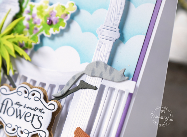 the greetery, the greetery stamps and dies, the greetery garden party, the greetery new release, the greetery lemon, the greetery sippin summer, the greetery wisteria, the greetery gateway, flowers, handmade cards, card ideas, summer, stencils, crafting, wanda guess, a blog called wanda, greetery design team