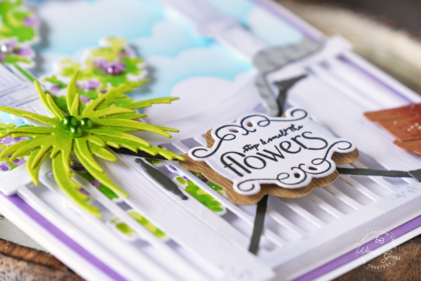 the greetery, the greetery stamps and dies, the greetery garden party, the greetery new release, the greetery lemon, the greetery sippin summer, the greetery wisteria, the greetery gateway, flowers, handmade cards, card ideas, summer, stencils, crafting, wanda guess, a blog called wanda, greetery design team