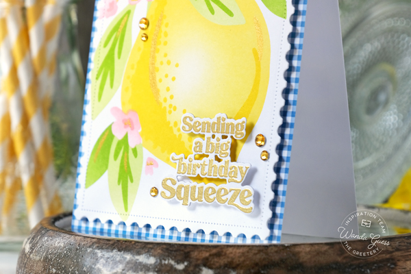 the greetery, the greetery stamps and dies, the greetery garden party, the greetery new release, the greetery lemon, the greetery sippin summer, the greetery wisteria, the greetery gateway, flowers, handmade cards, card ideas, summer, stencils, crafting, wanda guess, a blog called wanda, greetery design team