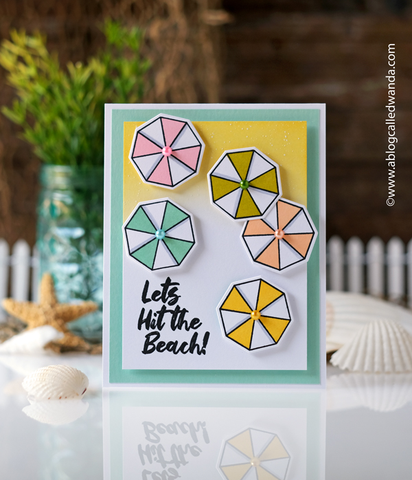 catherine pooler, catherine pooler and sizzix, resort bundle, summer cards, swimming cards, beach umbrellas, handmade cards, synchronized swimmers, vacay mode, die cuts, stencils, stamps and dies, sizzix stamps and dies, make summer cards, invitations, retro, wanda guess, a blog called wanda