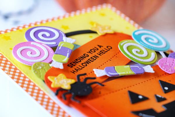 pretty pink posh, pretty pink posh halloween, pretty pink posh new release, pretty pink posh stamps and dies, ghosts, candy corn, candy bucket, spooky sky, scallop box, bat shaker, wanda guess, a blog called wanda