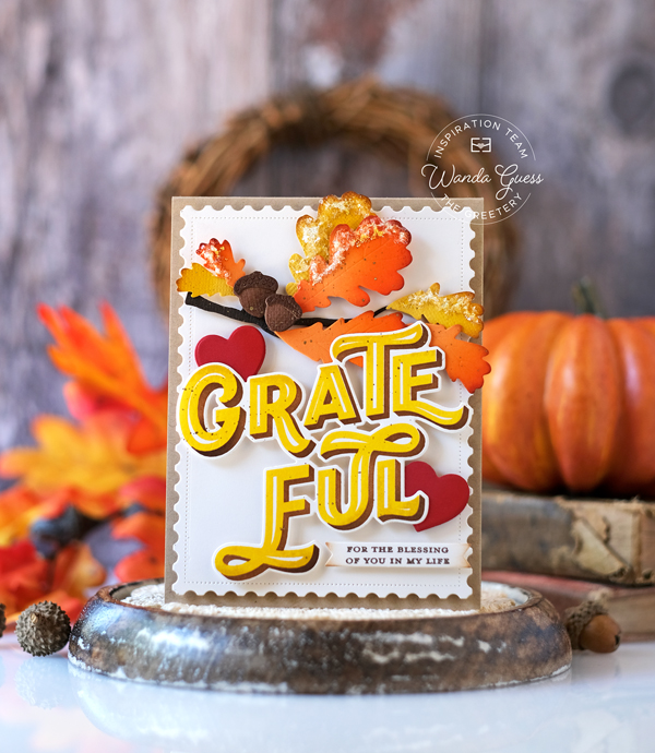 the greetery, the greetery stamps and dies, the greetery honeycomb, the greetery halloween, the greetery grateful greetings, halloween cards, halloween crafts, thanksgiving card, fall, autumn, card ideas, wanda guess, a blog called wanda