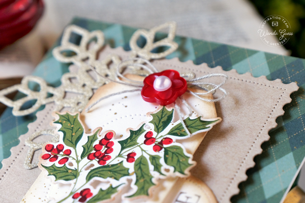 the greetery, the greetery stamps and dies, the greetery vintage, christmas, holiday, speed tagging, holly, argyle, handmade christmas cards, stamps and dies, wanda guess, a blog called wanda