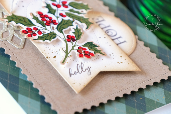 the greetery, the greetery stamps and dies, the greetery vintage, christmas, holiday, speed tagging, holly, argyle, handmade christmas cards, stamps and dies, wanda guess, a blog called wanda
