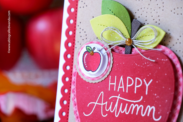 pretty pink posh, pretty pink posh stamps and dies, pretty pink posh new release, pretty pink posh apple shaker, pretty pink posh fall icons, apple card, card ideas, fall cards, apple card, gingham, doodlebug, embossing, wanda guess, a blog called wanda