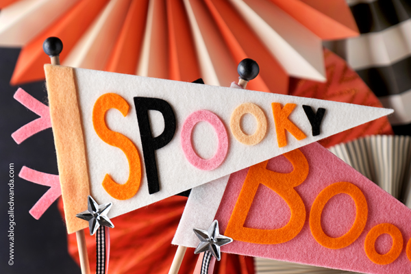 ellen hutson, pennants, halloween pennants, felt pennants, cute halloween, party decor, taylored expressions felt, felt crafting, wanda guess, a blog called wanda