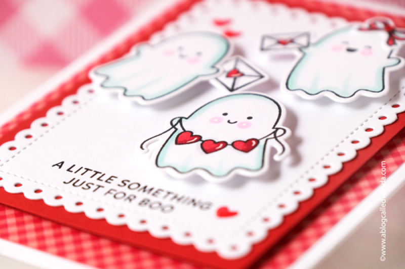 pretty pink posh, pretty pink posh stamps and dies, pretty pink posh valentine ghost friends, ghost friends, valentines day, valentine cards, handmade valentine, diy, copic markers, fun valentines, wanda guess, a blog called wanda