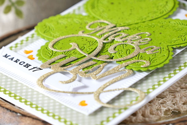 the greetery, the greetery stamps and dies, the greetery nordic hearts, the greetery make a wish, st. patricks day, st patricks day card, card ideas, shamrocks, hearts, diy, st pattys day, wanda guess, a blog called wanda