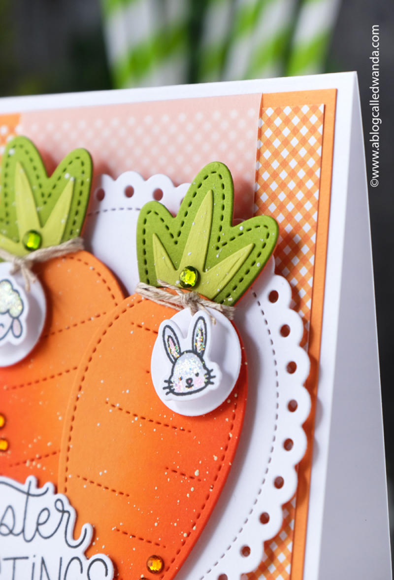 pretty pink posh, pretty pink posh stamps, pretty pink posh easter, easter card ideas, easter crafts, pretty pink posh bucket, pretty pink posh carrot dies, pretty pink post spring, gingham paper, handmade cards, easter, wanda guess, a blog called wanda