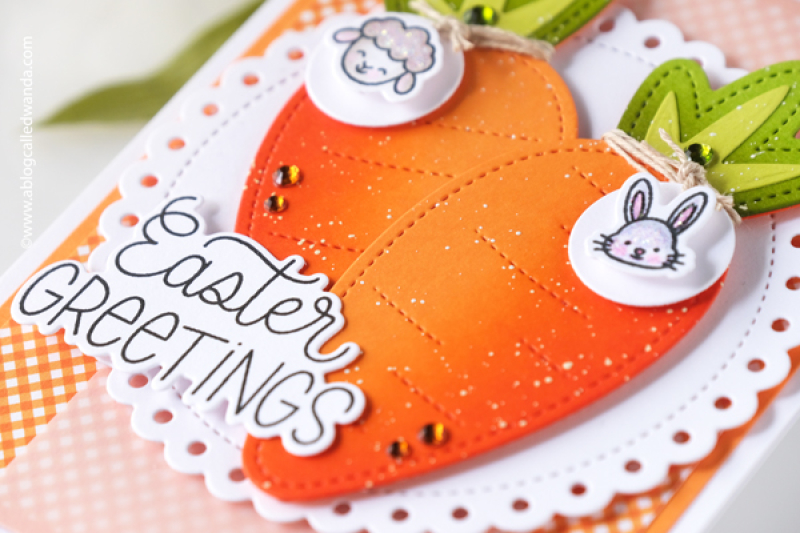 pretty pink posh, pretty pink posh stamps, pretty pink posh easter, easter card ideas, easter crafts, pretty pink posh bucket, pretty pink posh carrot dies, pretty pink post spring, gingham paper, handmade cards, easter, wanda guess, a blog called wanda