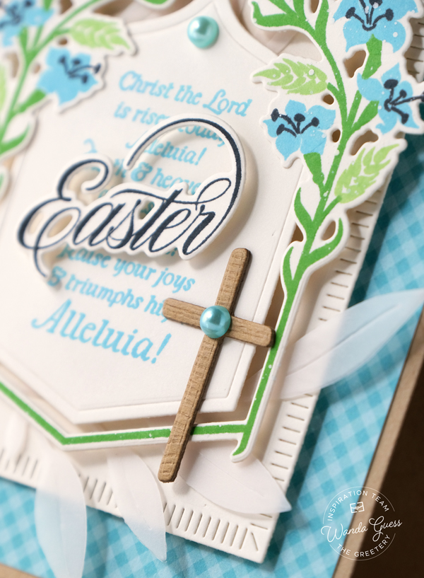 the greetery, the greetery stamps and dies, the greetery easter, the greetery spring, handmade easter cards, easter card ideas, gingham, easter crafting, honeycomb, tags, the greeter bunny tales, the greetery hey honeycomb, the greetery bitty botanicals, the greetery spring crest and hymns, wanda guess, a blog called wanda, greetery design team, spring 